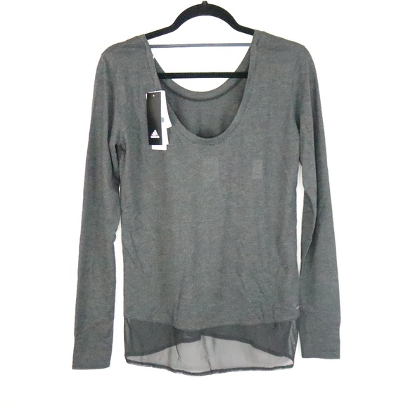 Adidas Charcoal Long Sleeve Coverup Climate Technology Gray Size XS New with Tag - Picture 2 of 6